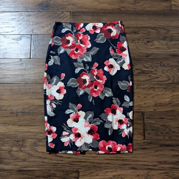 RW&CO pencil skirt navy red floral size 0 - Picture 15 of 15